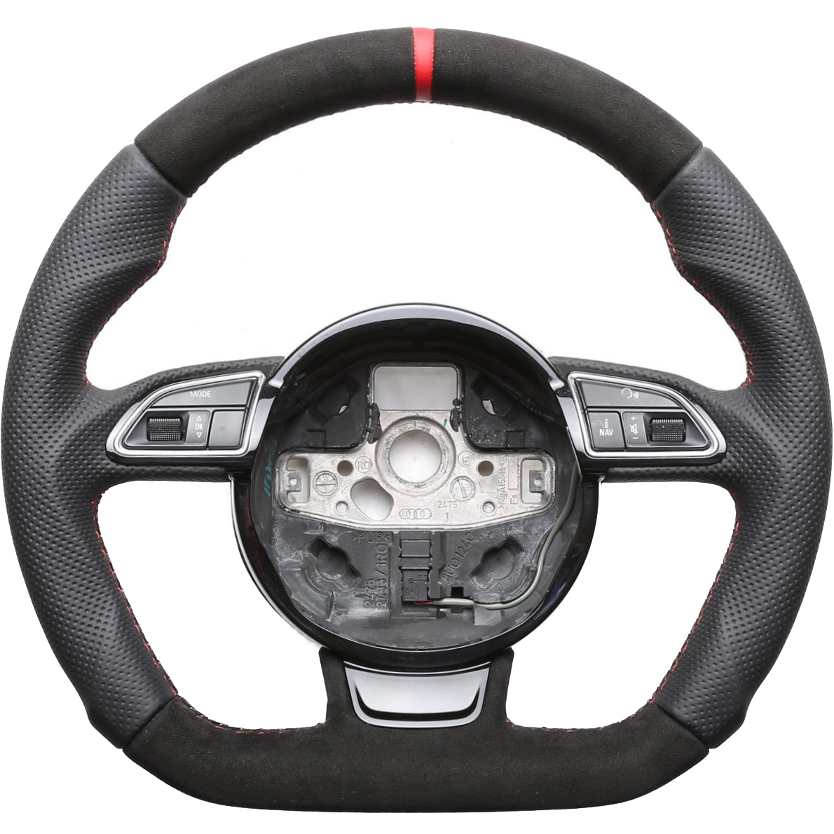 Audi Lenkrad A4 A1 S1 A6 S6 A7 A8 Q3 Abgeflacht 12 Uhr Markierung rot Alcantara S-Line Naht