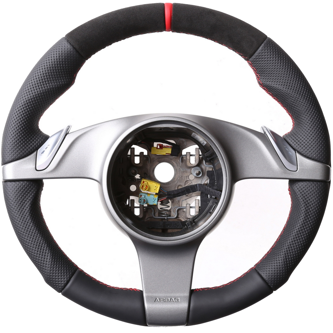 Porsche Lenkrad 911 958 987 997 Cayenne Boxster Carrera Tuning Kombibezug Alcantara 12Uhr Markierung