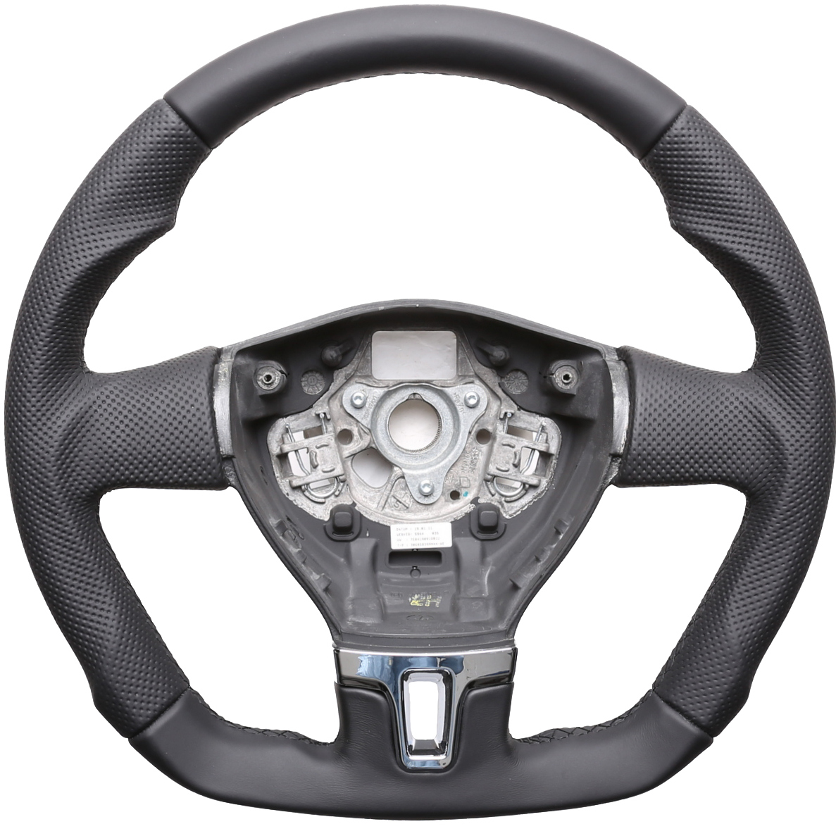 VW Lenkrad Golf 6 Caddy Tiguan Touran T5 Passat 3C Abgeflacht Kombibezug Naht schwarz Inkl. Blende