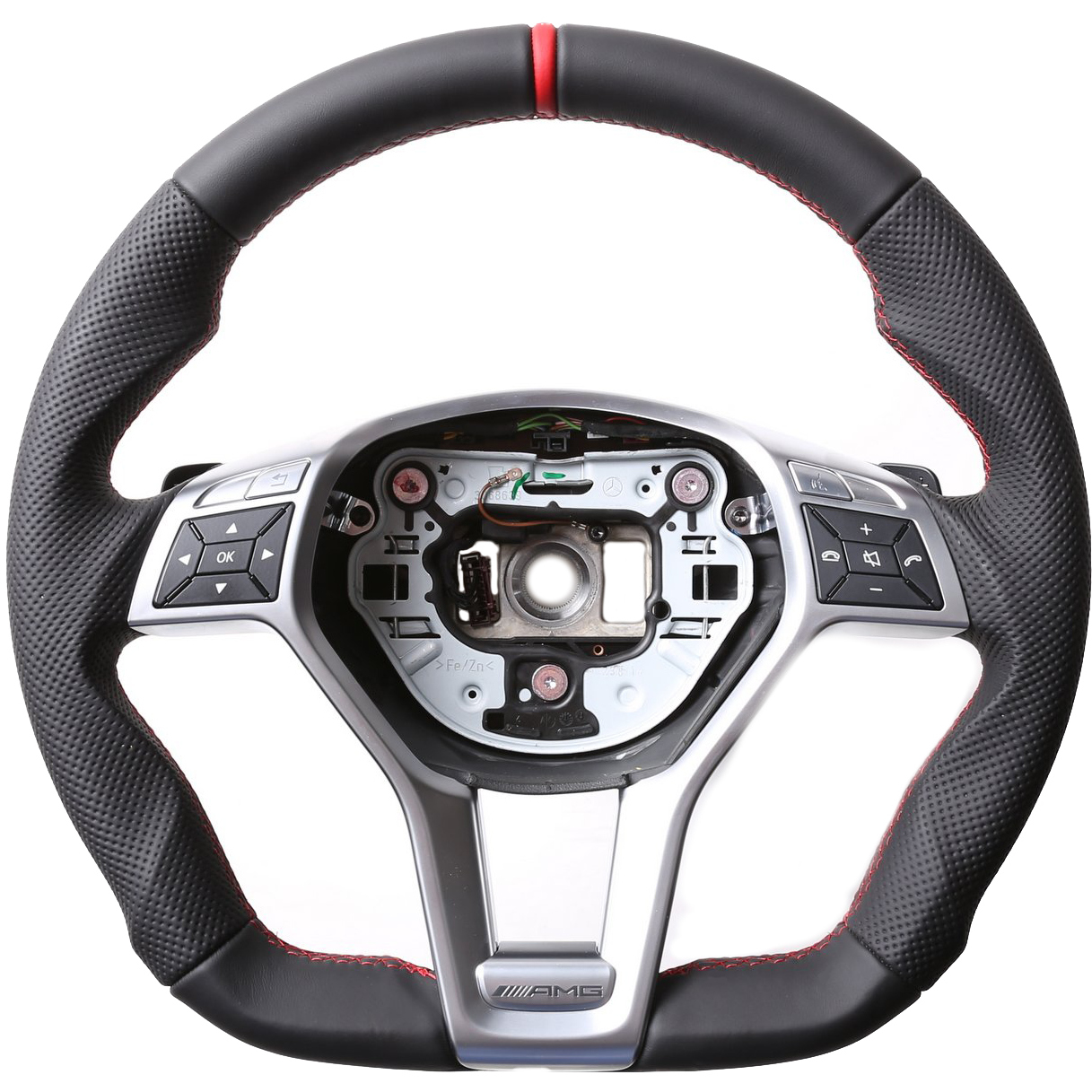 Mercedes Lenkrad A CLS GLK Klasse W176 C218 X204 Abgeflacht Kombibezug 12 Uhr Markierung Naht rot