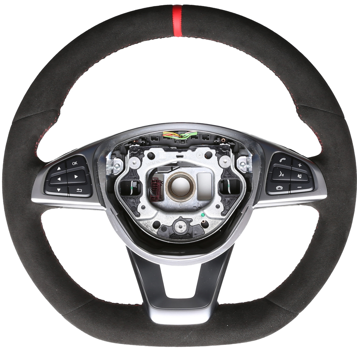 Mercedes Lenkrad C E GLE SL Klasse W205 W213 C292 R231 Alcantara 12 Uhr Markierung rot Naht rot