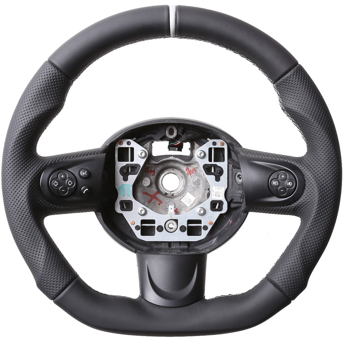 Mini Lenkrad One Cabrio R 55 56 57 58 59 60 61  Abgeflacht Kombibezug 12Uhr silber Naht silber