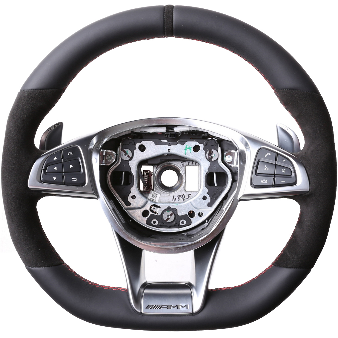 Mercedes Lenkrad AMG B CLS GLC SLK Klasse W246 C218 X253 R172 Kombibezug Alcantara 12 Uhr Markierung