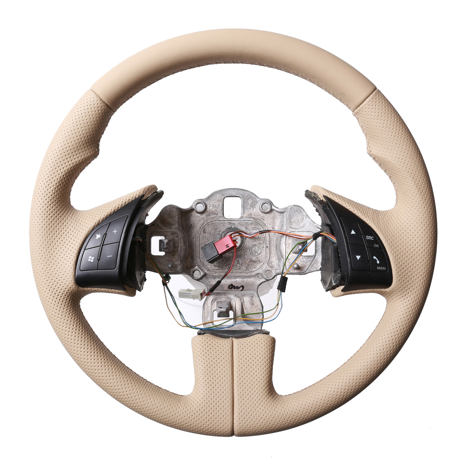 Fiat Lenkrad 500  Daumenauflagen beige Kombibezug Naht beige