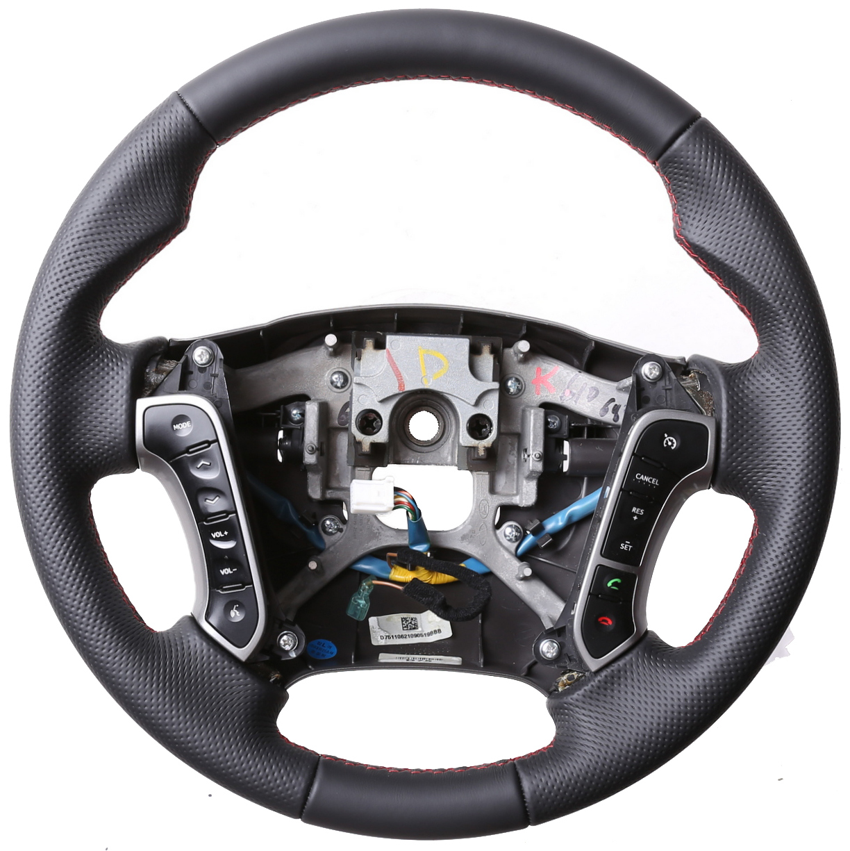 Hyundai Lenkrad Santa Fe Daumenauflagen Kombibezug Naht rot