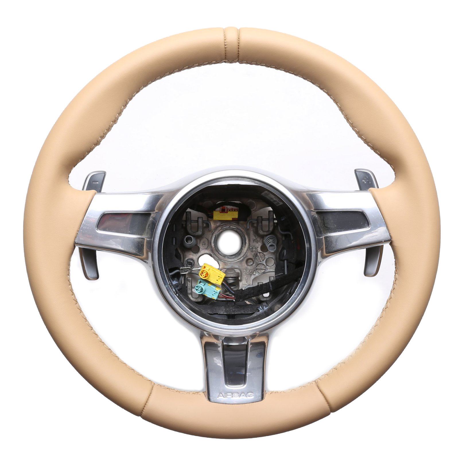 Porsche Lenkrad 911 997 987 Boxster Cayman luxorbeige 12 Uhr Markierung Naht beige