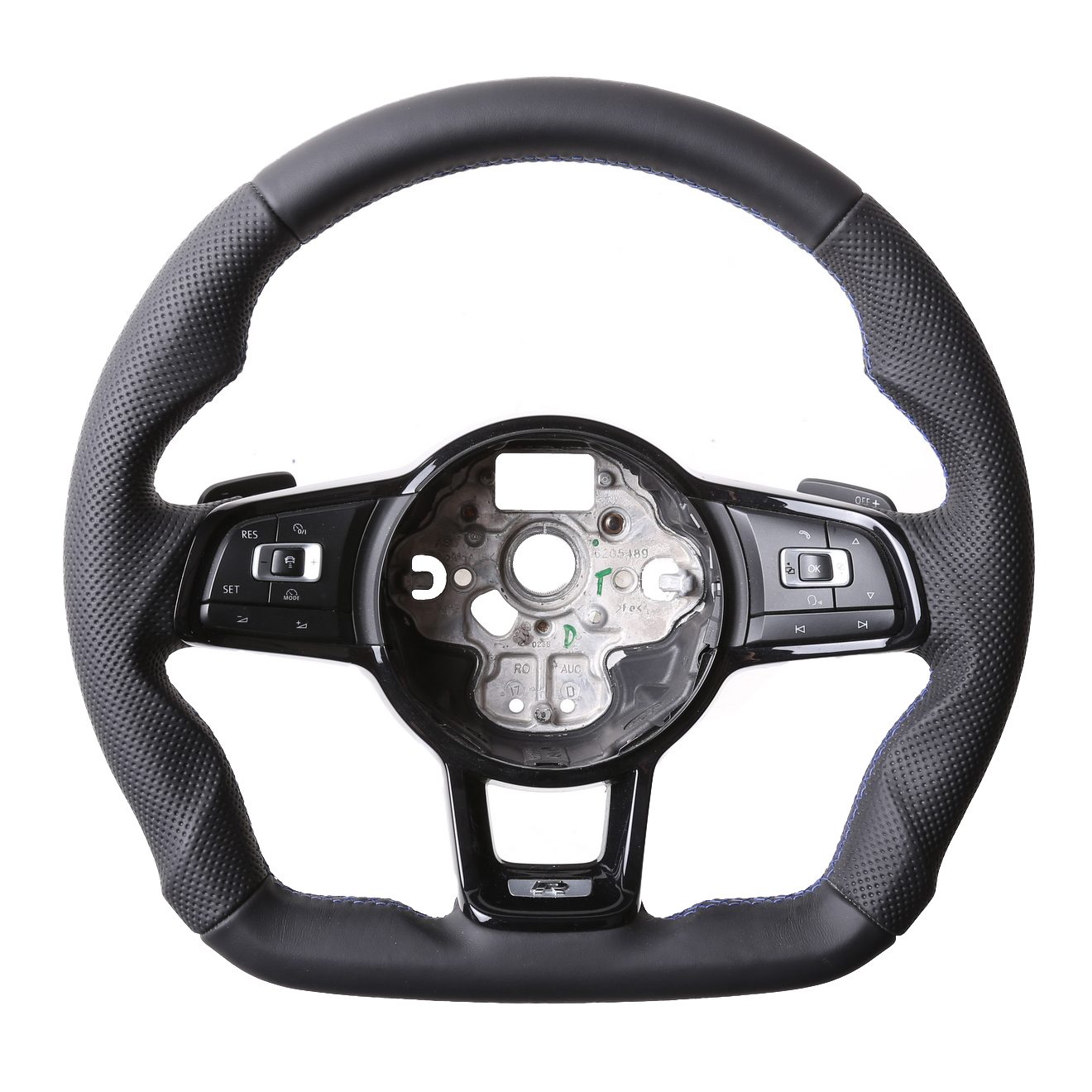 VW Lenkrad Golf 7 GTI Polo GTI GTD Polo Arteon T-Roc Abgeflacht Kombibezug Naht blau