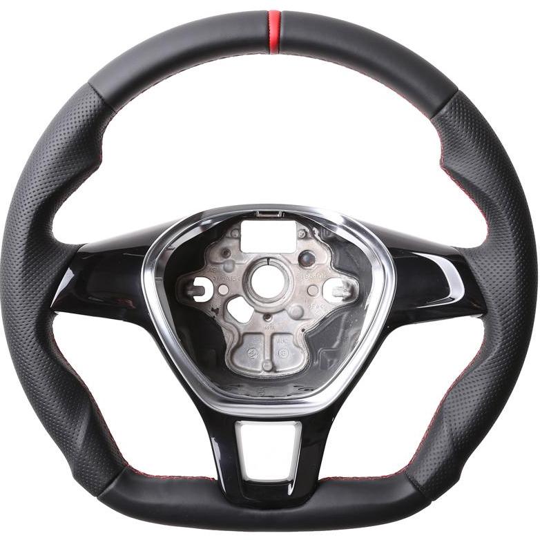 VW Golf 7 Passat B8 T6 Arteon Amarok Caddy Touareg Abgeflacht 12Uhr Markierung rot Naht rot