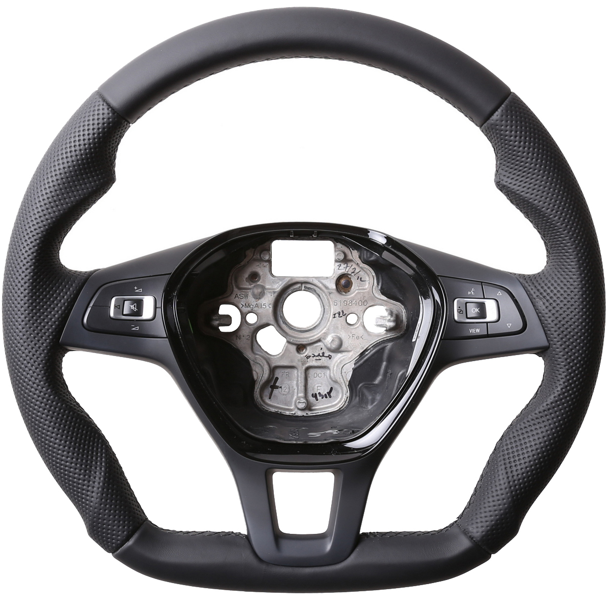 VW Lenkrad Golf 7 Passat B8 T6 Amarok Arteon Caddy Touareg T-Roc Abgeflacht Kombibezug Naht schwarz