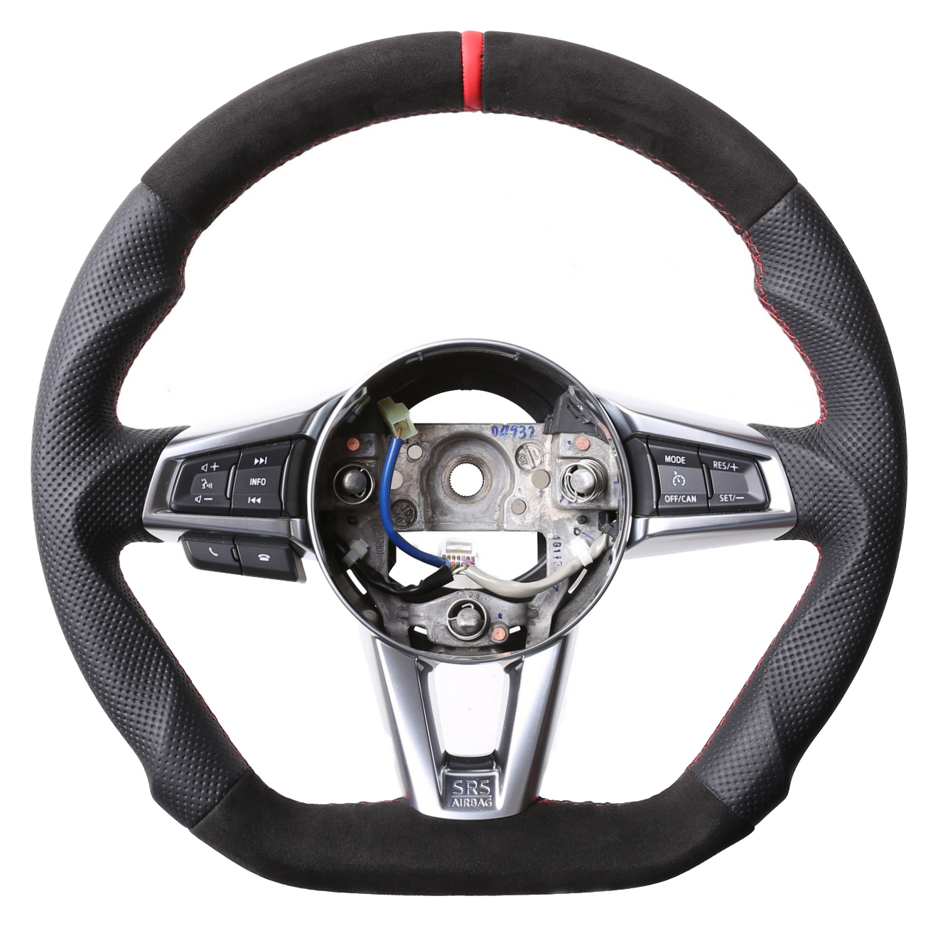 Mazda Lenkrad MX 5 Abgeflacht Alcantara 12 Uhr Markierung rot Naht rot