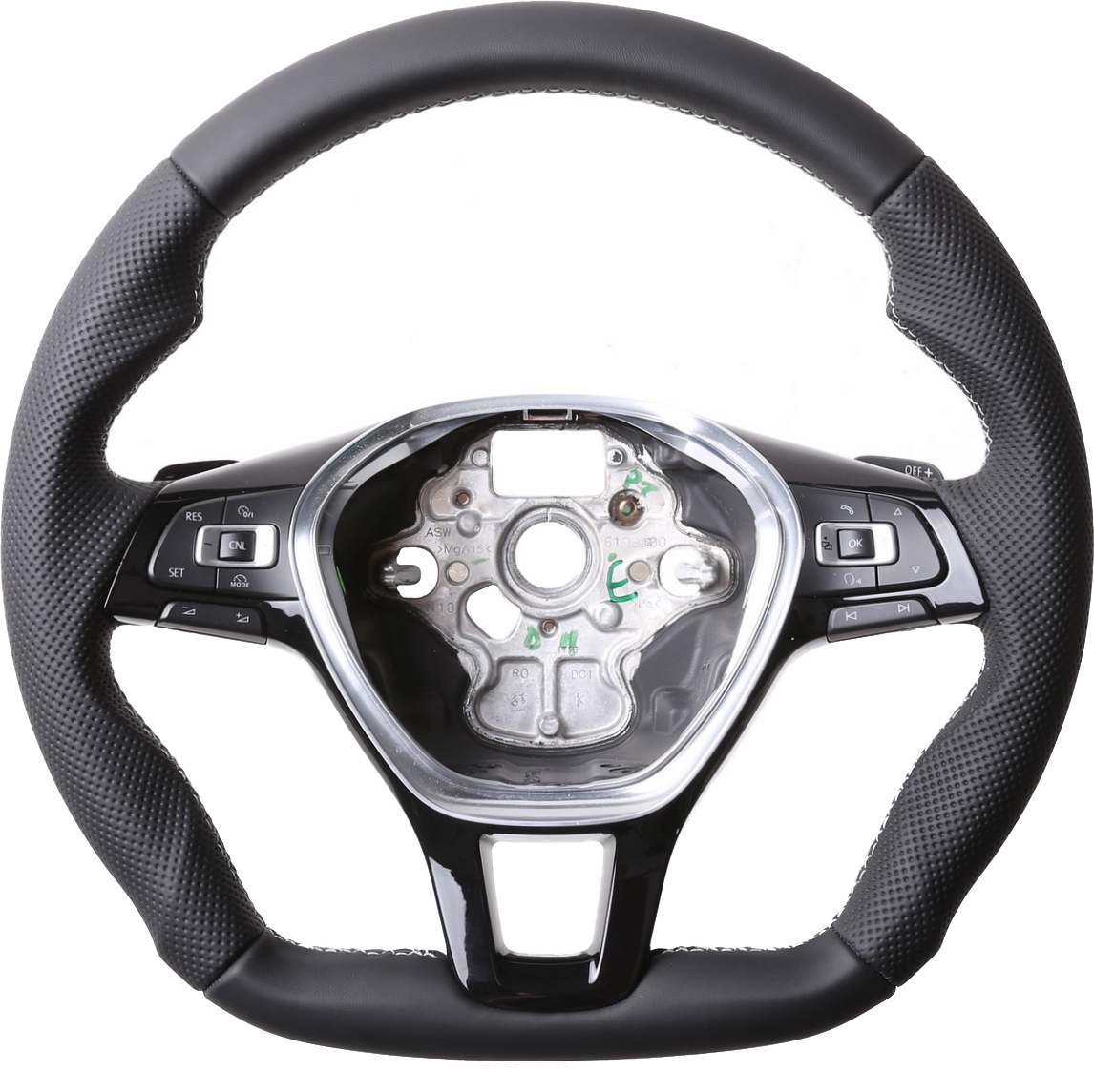 MAN Lenkrad TGE Abgeflacht Kombibezug Naht silber