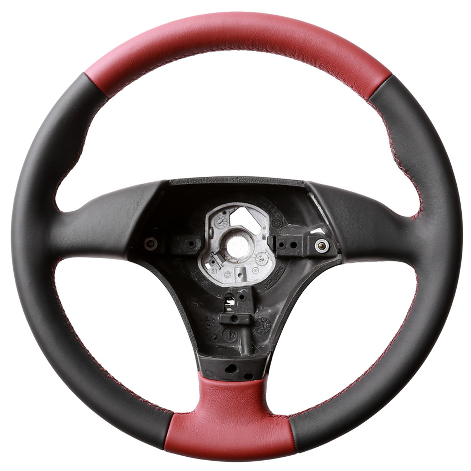 BMW Lenkrad E31 E36 E39 E46 Z3 Sport Daumenauflagen Bicolor rot nur Nappa Naht rot