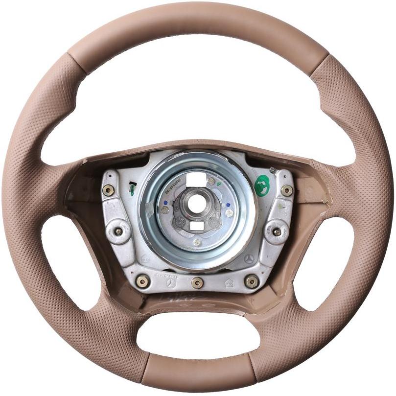 Mercedes Lenkrad W163 ML M-Klasse braun Daumenauflagen Kombibezug Naht braun