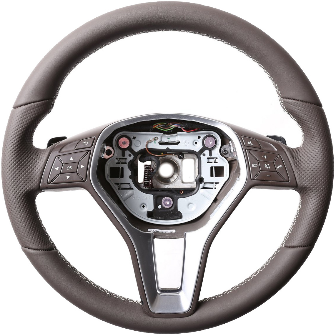 Mercedes Lenkrad B E SLK Klasse W246 W212 R172 Klassisch Kombibezug Naht silber