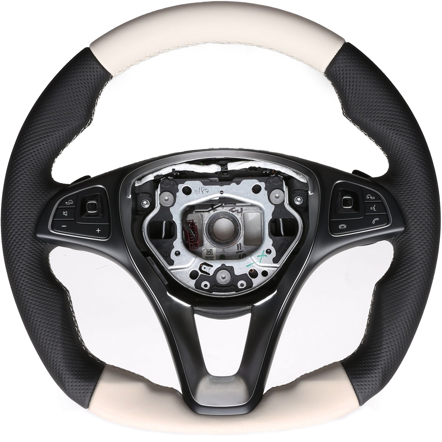 Mercedes Lenkrad C E GLA GL W205 W213 X156 X166 Abgeflacht NEU Bicolorbezug beige Naht beige