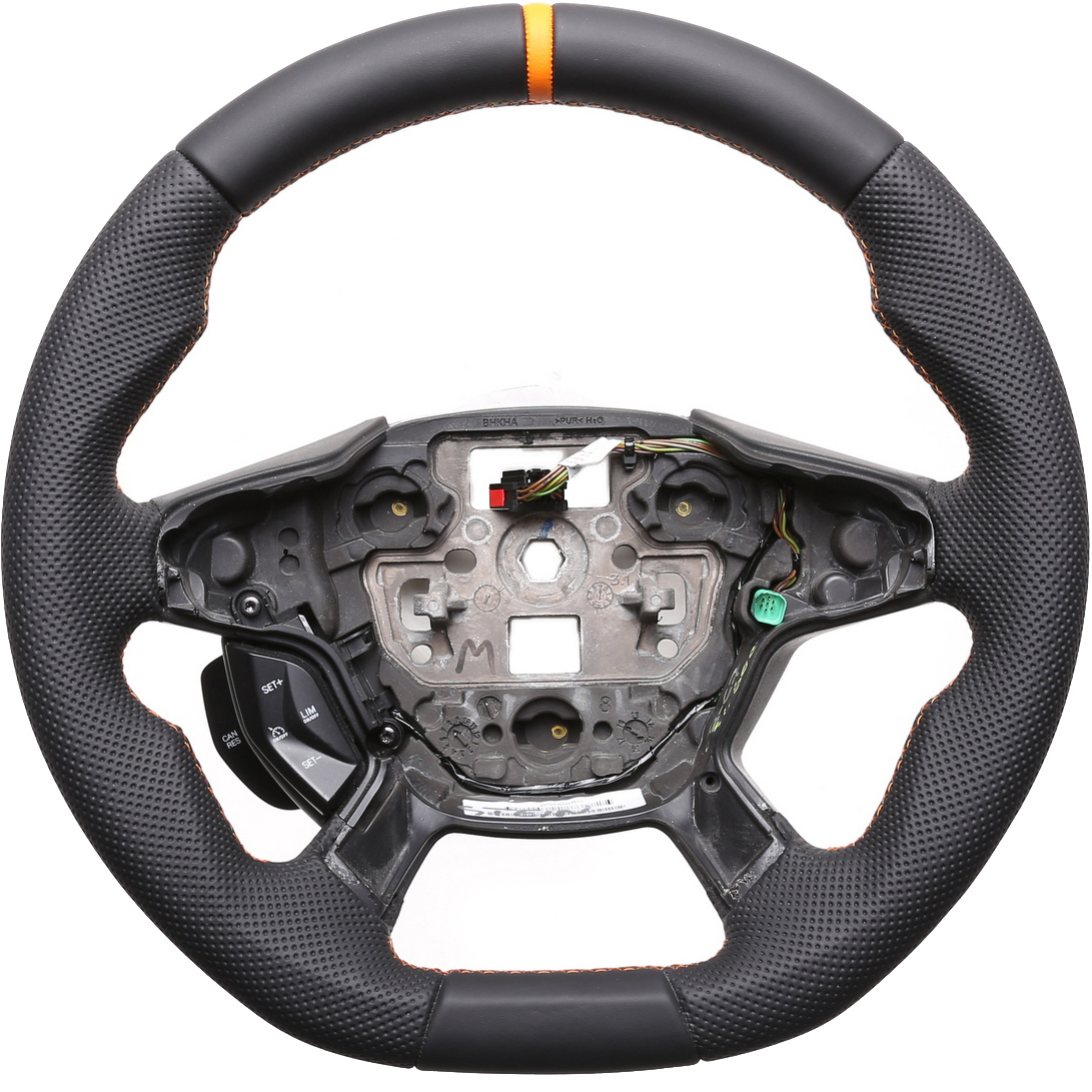 Ford Lenkrad Focus Mk3 C-Max Mk2 Kuga Mk2 Transit Custom Abgeflacht NEU Kombibezug 12 Uhr Markierung