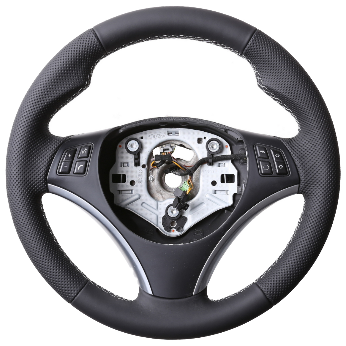 BMW Lenkrad E81 E82 E84 X1 E87 E88 E90 E91 E92 E93 Sport Daumenauflagen Kombibezug Naht silber