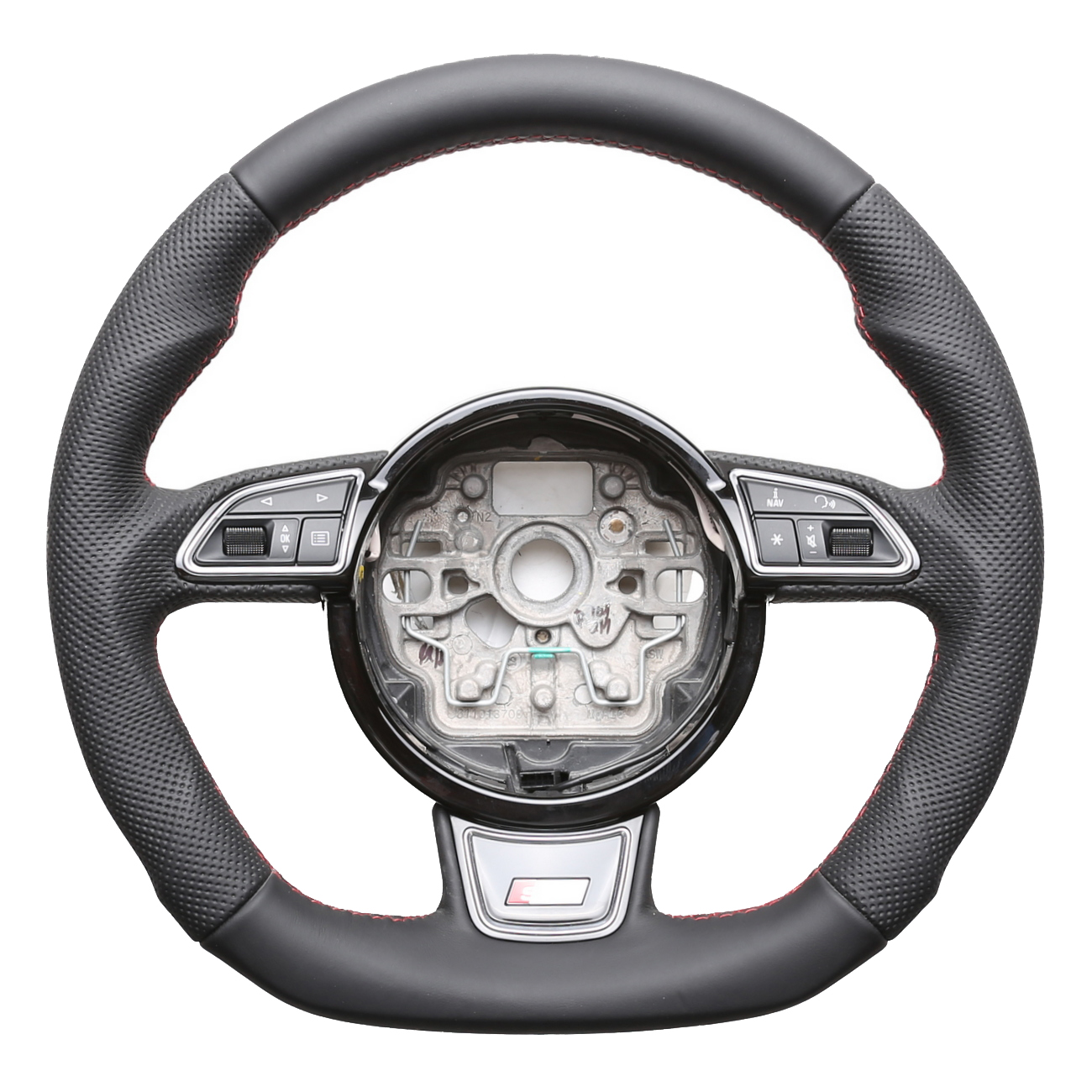 Audi Lenkrad A4 A1 S1 A6 S6 A7 A8 Q3 Abgeflacht Kombibezug Naht rot