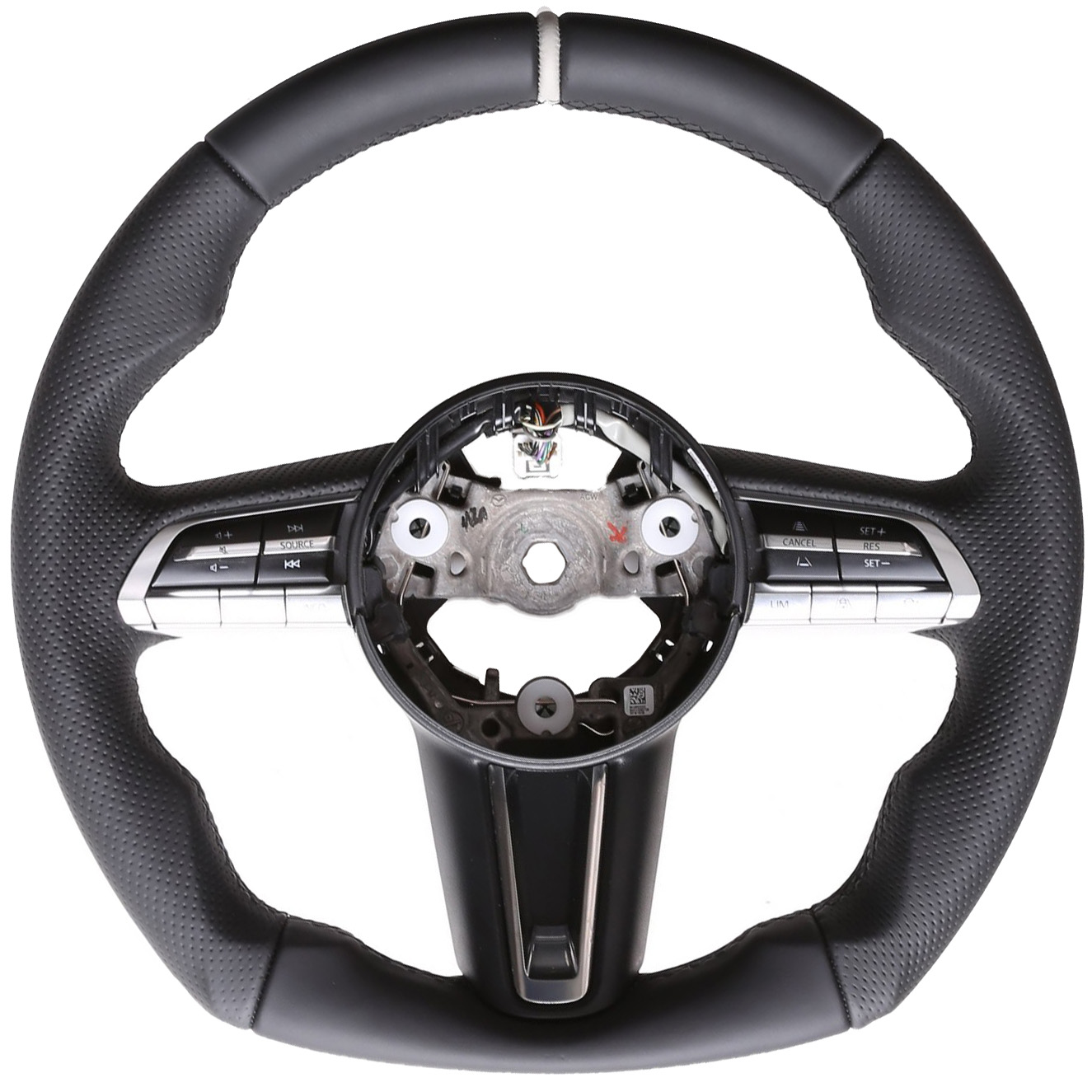 Mazda Lenkrad 3 CX3 CX30 MX30 Abgeflacht NEU Kombibezug 12 Uhr Markierung silber Naht schwarz