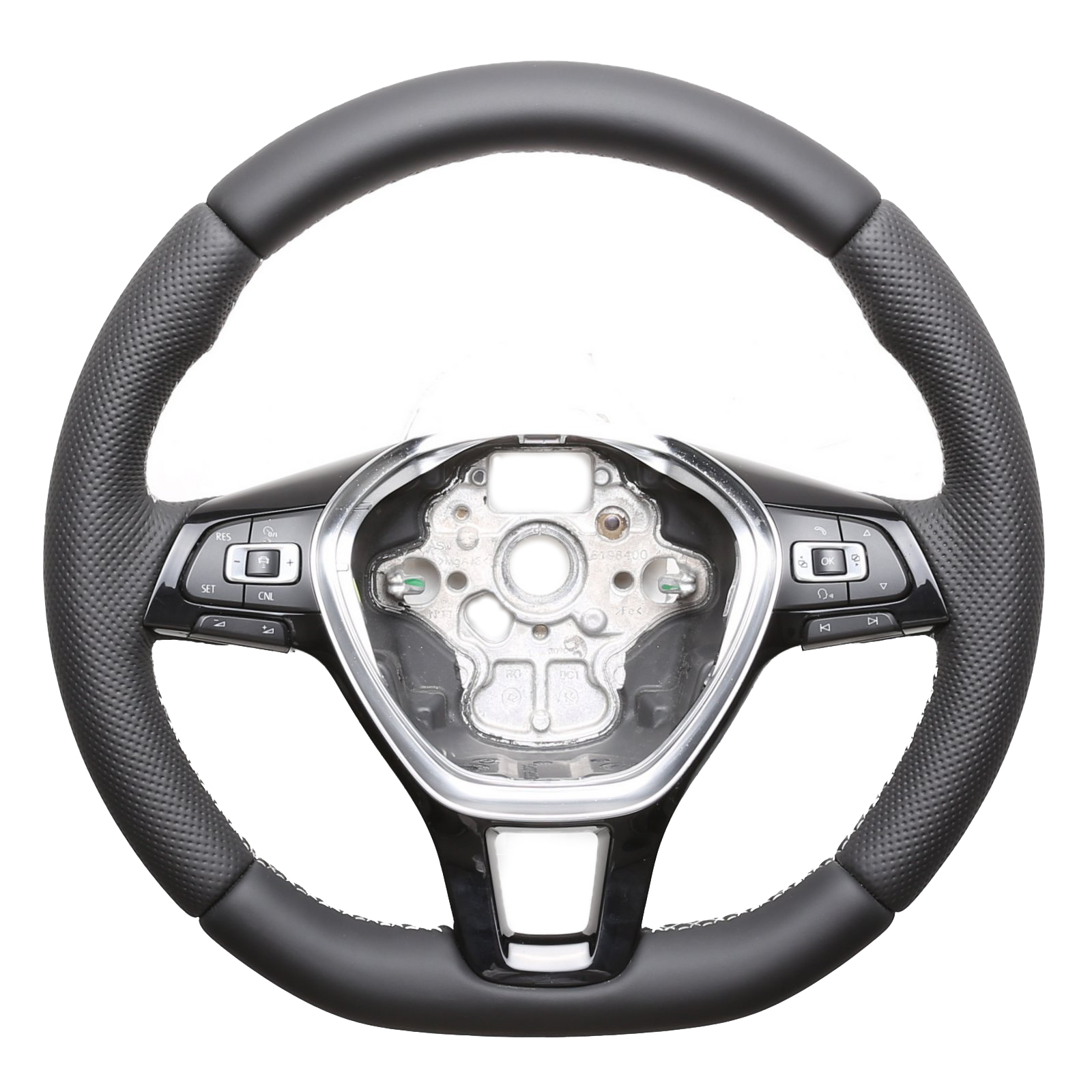 VW Lenkrad Golf 7 Passat B8 T6 Arteon Amarok Caddy Klassisch mit Moosgummi Kombibezug Naht siber