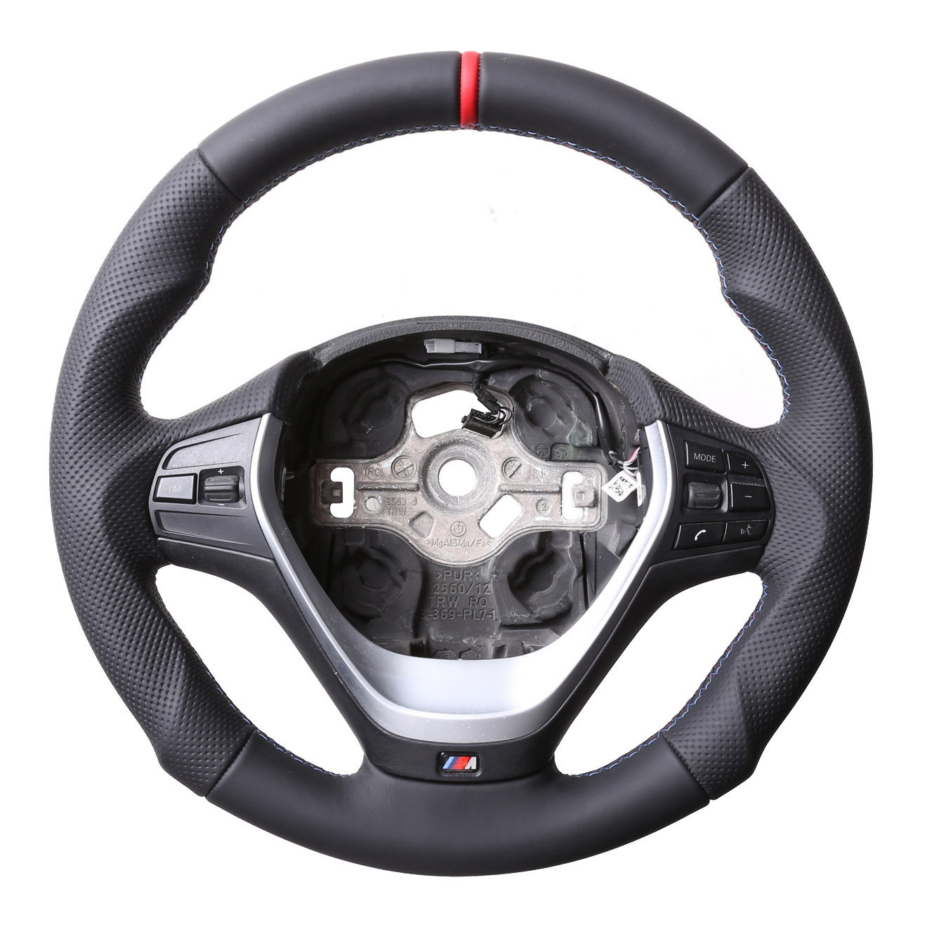 BMW Lenkrad F15 F20 F21 F22 F30 F31 F32 F33 F34 Tuning Kombibezug 12 Uhr Markierung rot M-Naht