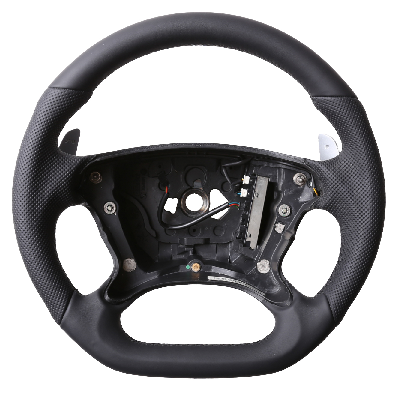 Mercedes Lenkrad R230 W209 W211 E G Klasse CLK SL AMG Abgeflacht Kombibezug Naht schwarz