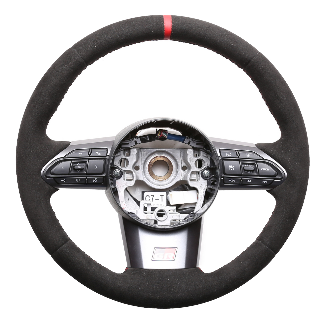 Toyota Lenkrad GR Yaris Alcantara 12 Uhr Markierung rot Naht rot