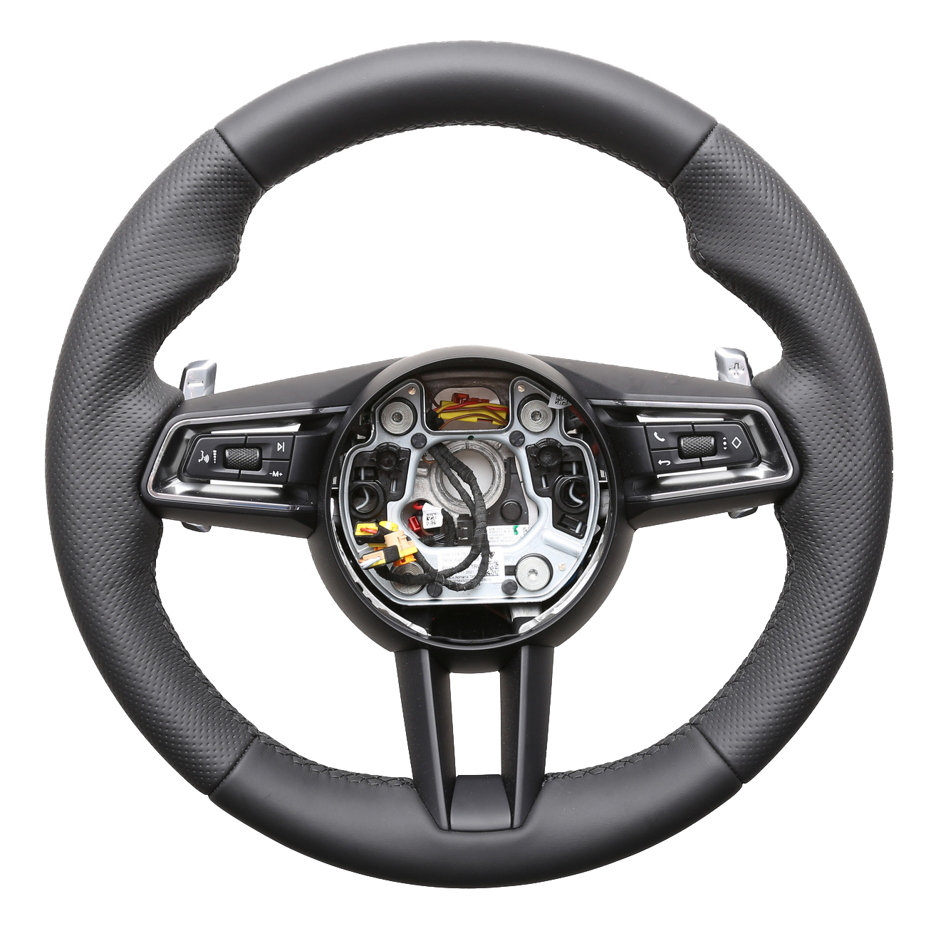 Porsche Lenkrad Macan Taycan 992 Carrera Daumenauflagen inkl. Moosgummi Kombibezug Naht schwarz