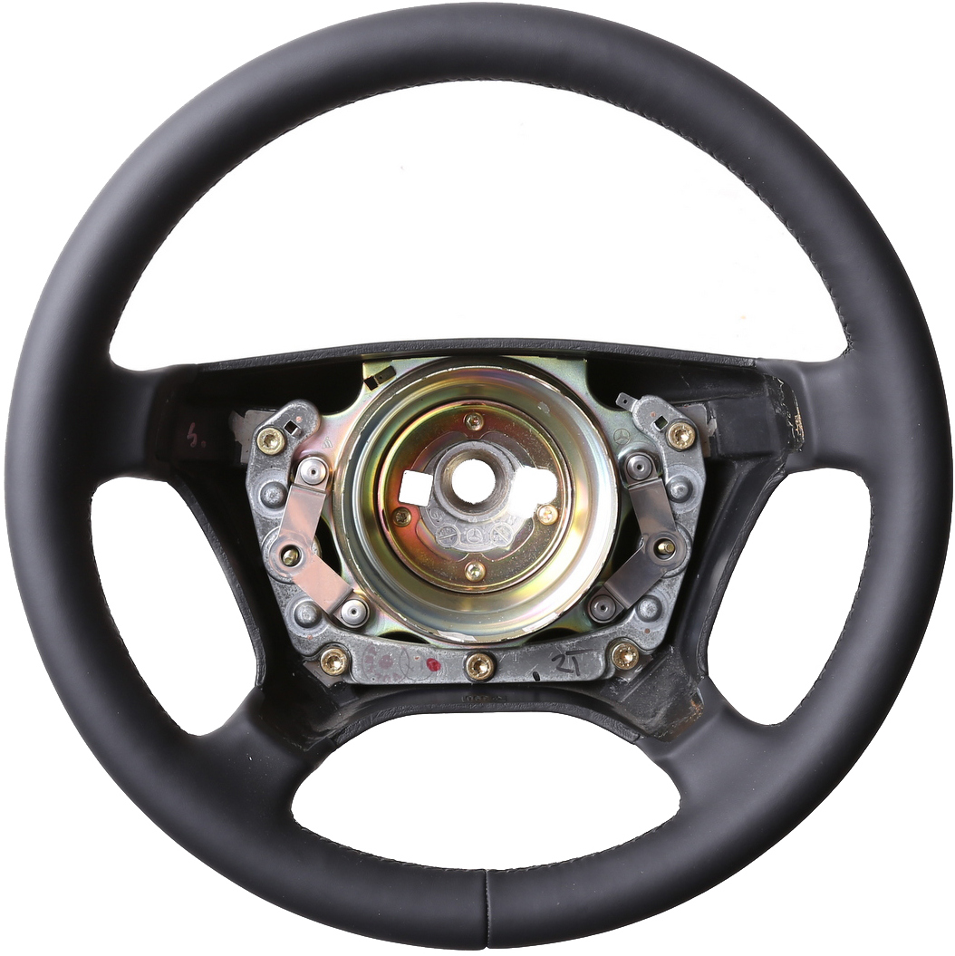 Mercedes Lenkrad W202 W124 W210 W140 C E S Klasse nur Nappa Naht schwarz