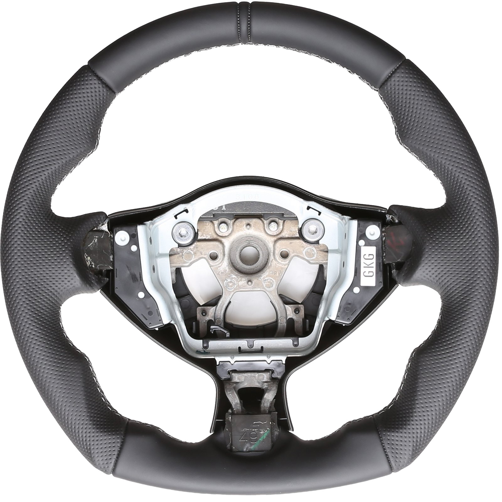 Nissan Lenkrad 370Z Abgeflacht NEU Kombibezug 12 Uhr Markierung schwarz Naht silber