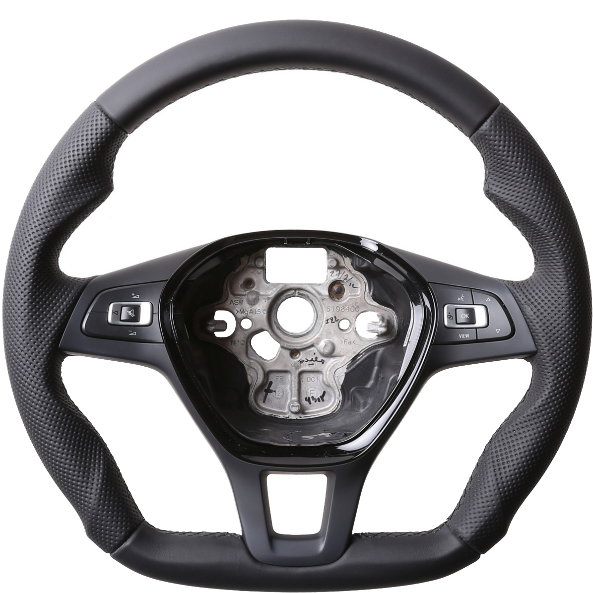 MAN Lenkrad TGE Abgeflacht Kombibezug Naht schwarz