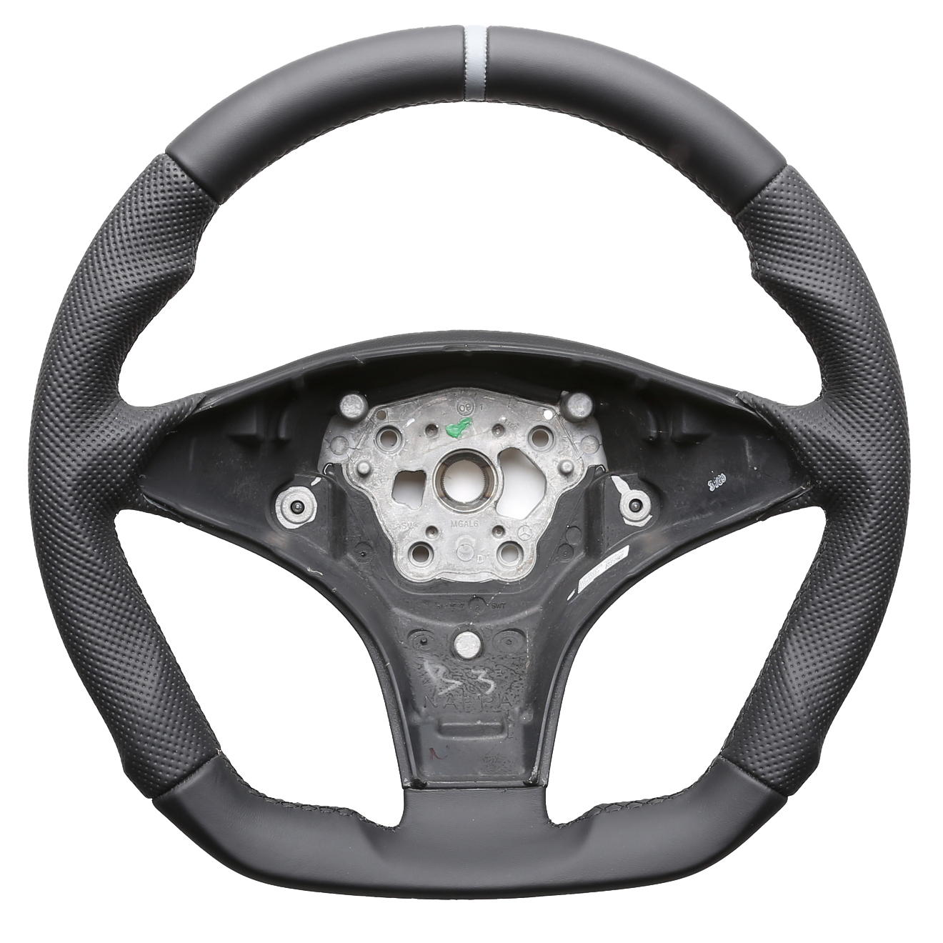 Mercedes Lenkrad CL 203 C219 CLS R230 R171 Abgeflacht Kombibezug 12 Uhr Markierung silber