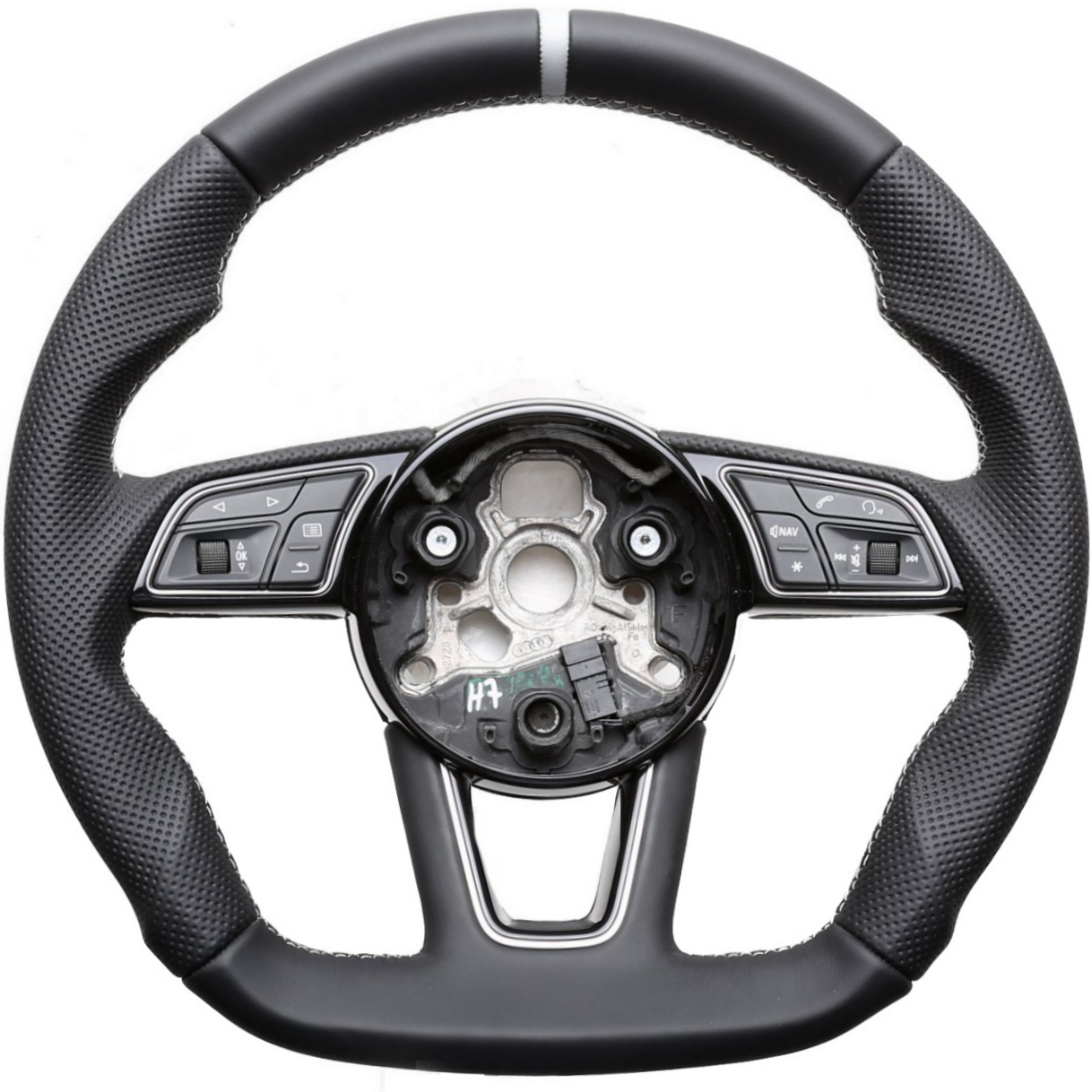 Audi Lenkrad A4 A1 S1 A3 A6 S6 A7 A8 Q3 Kombibezug 12 Uhr Markierung silber Naht silber