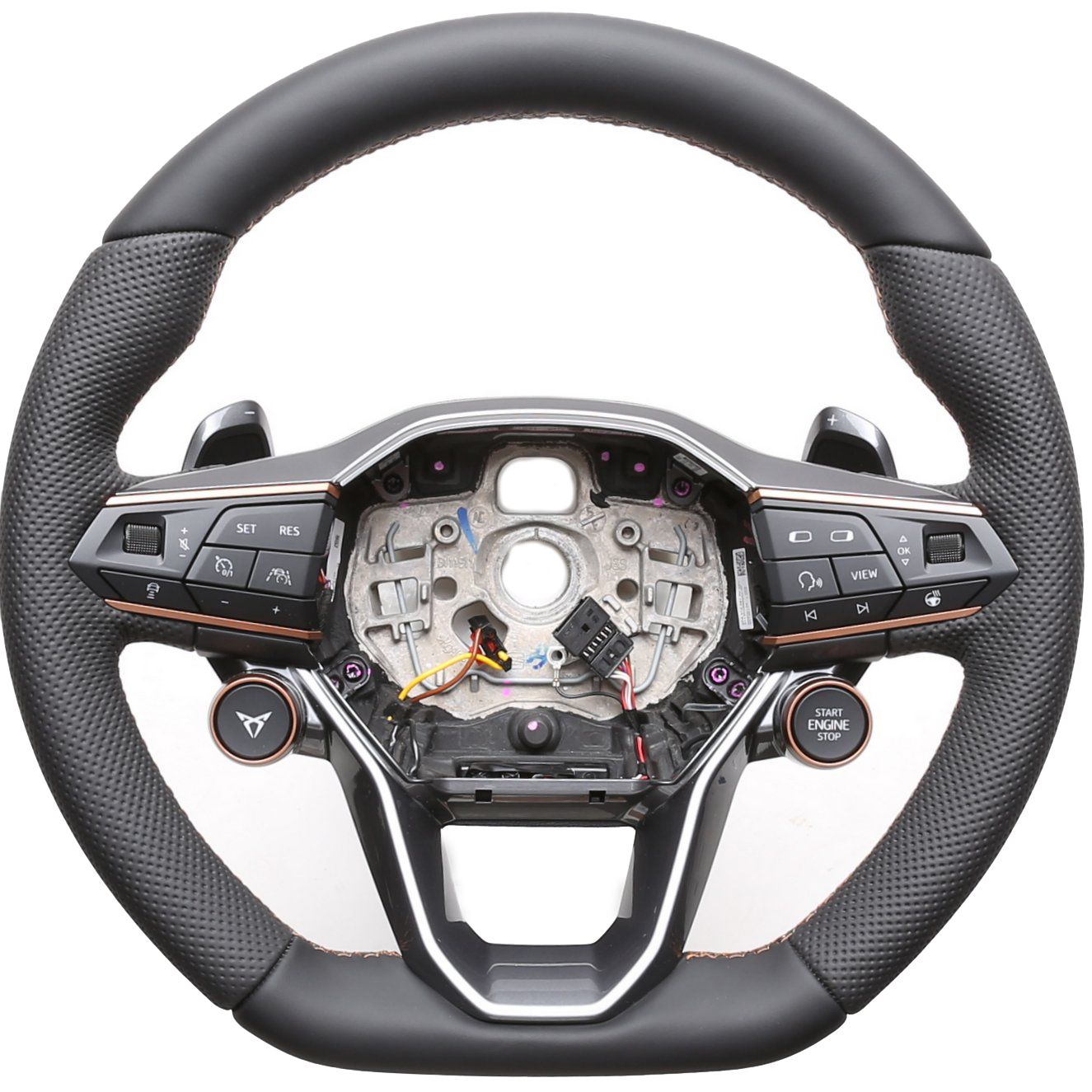 Cupra Lenkrad Ateca Born Formentor Leon Kombibezug inkl. Moosgummi Naht braun