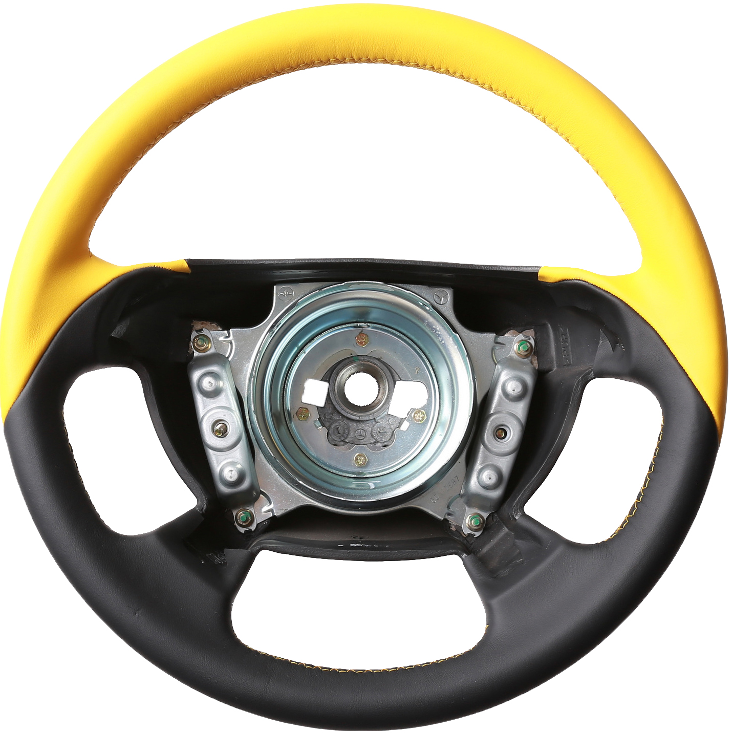 Mercedes Lenkrad CLK W208 SLK R170 Cabrio Klassisch Bicolor gelb nur Nappa Naht gelb
