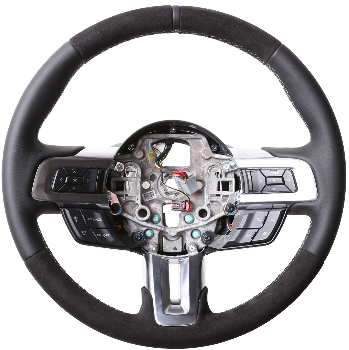 Ford Mustang Lenkrad Kombibezug Alcantara 12 Uhr Markierung Naht silber