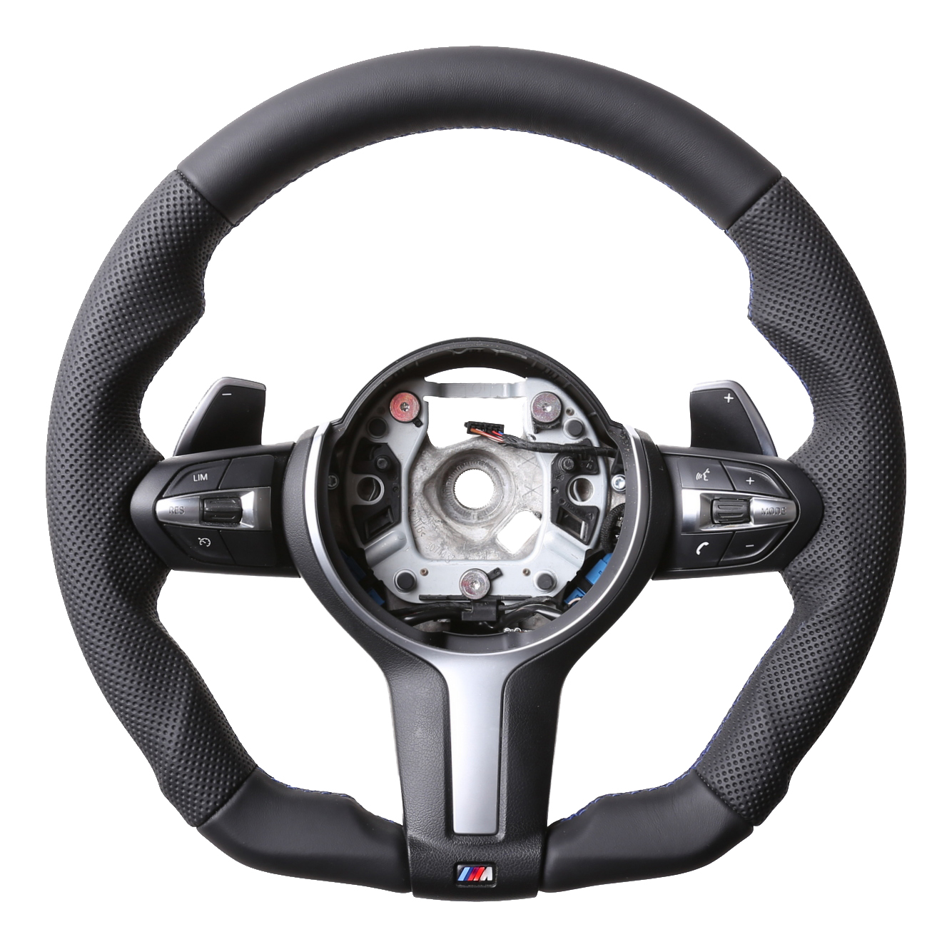 BMW Lenkrad F15 F20 F21 F22 F25 F30 F34 F32 F33 F36 Abgeflacht Kombibezug Naht blau