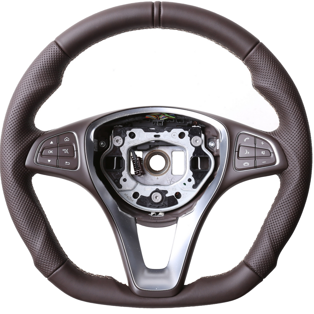 Mercedes Lenkrad A CLA GLA X Klasse W176 W117 X253 470 Abgeflacht Kombibezug 12 Uhr Markierung braun