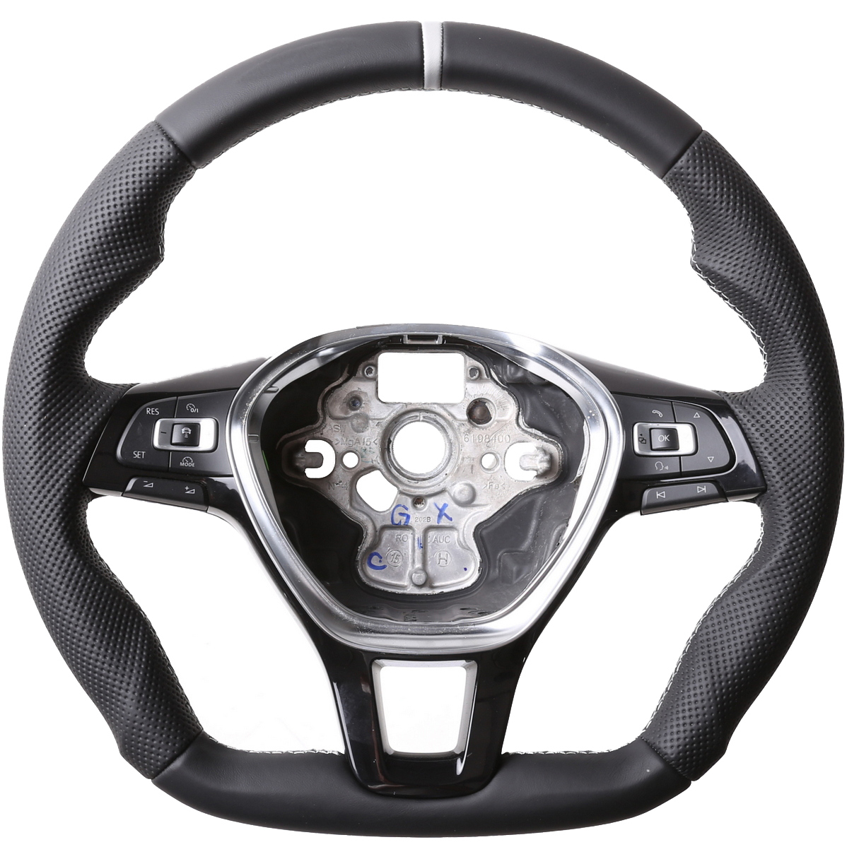 MAN Lenkrad TGE Abgeflacht Kombibezug 12 Uhr Markierung silber Naht silber