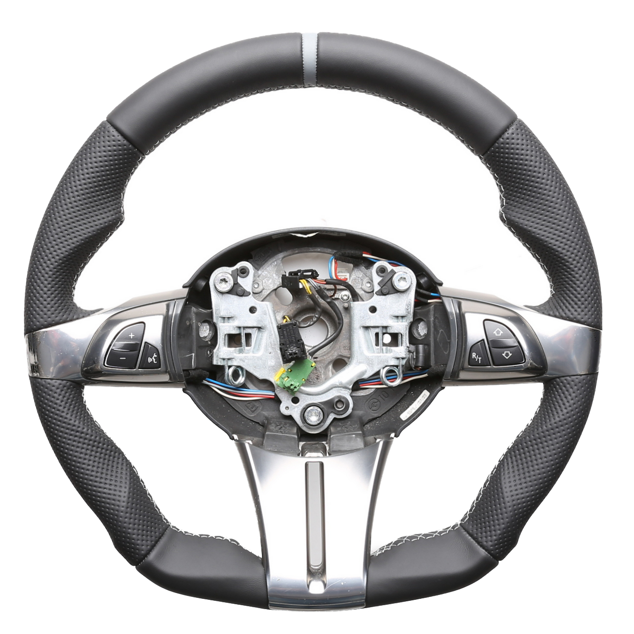 BMW Lenkrad E85 Z4 Sport Abgeflacht Kombibezug 12 Uhr Markierung Naht silber