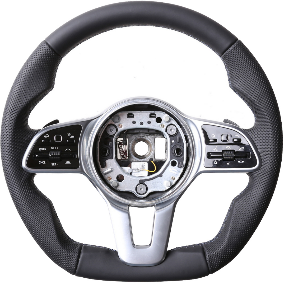 Mercedes Lenkrad A G GLC S Klasse W177 W463 X253 222 Abgeflacht NEU Kombibezug Naht blau