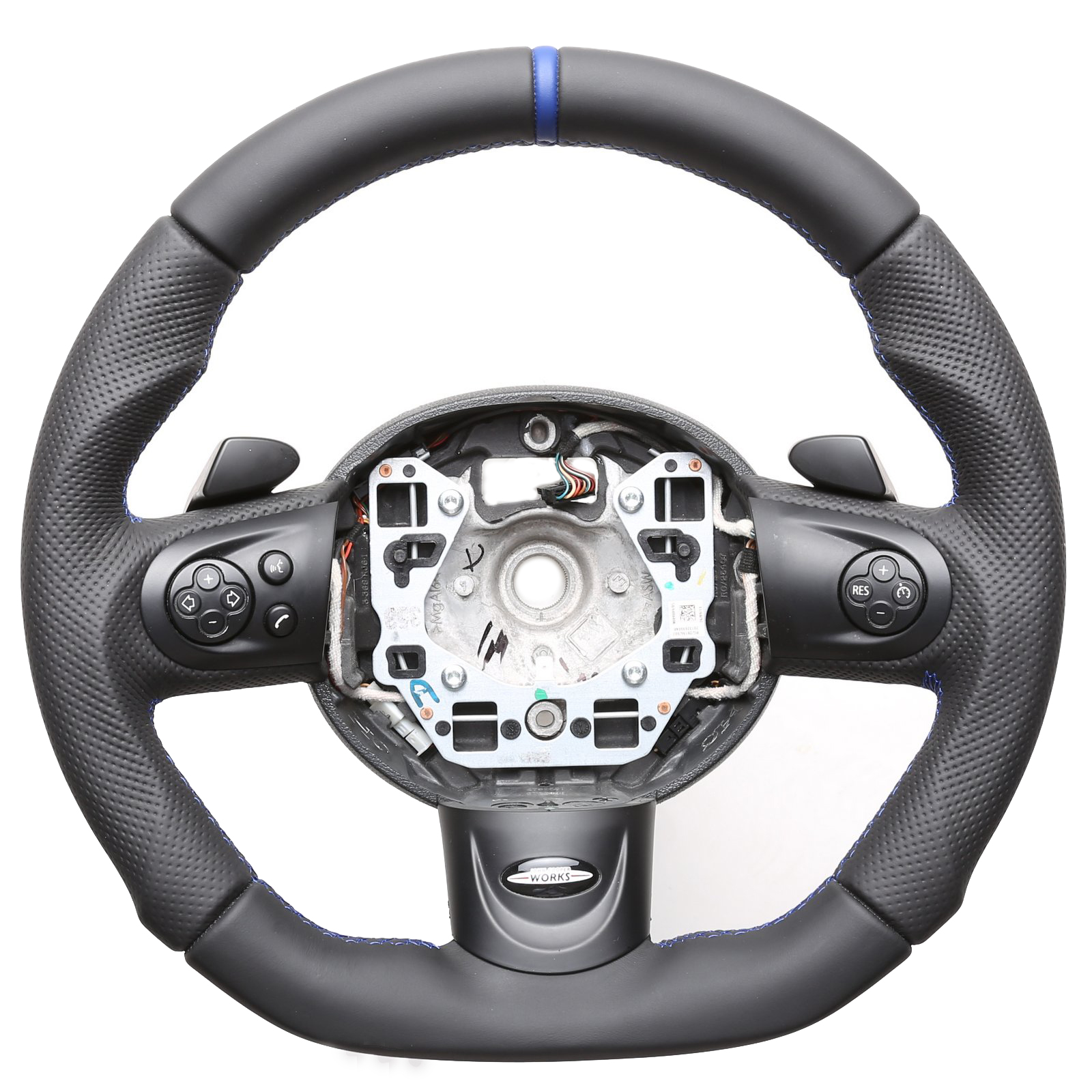 Mini Lenkrad One Cabrio R 55 56 57 58 59 60 61 Abgeflacht Kombibezug 12 Uhr Markierung blau