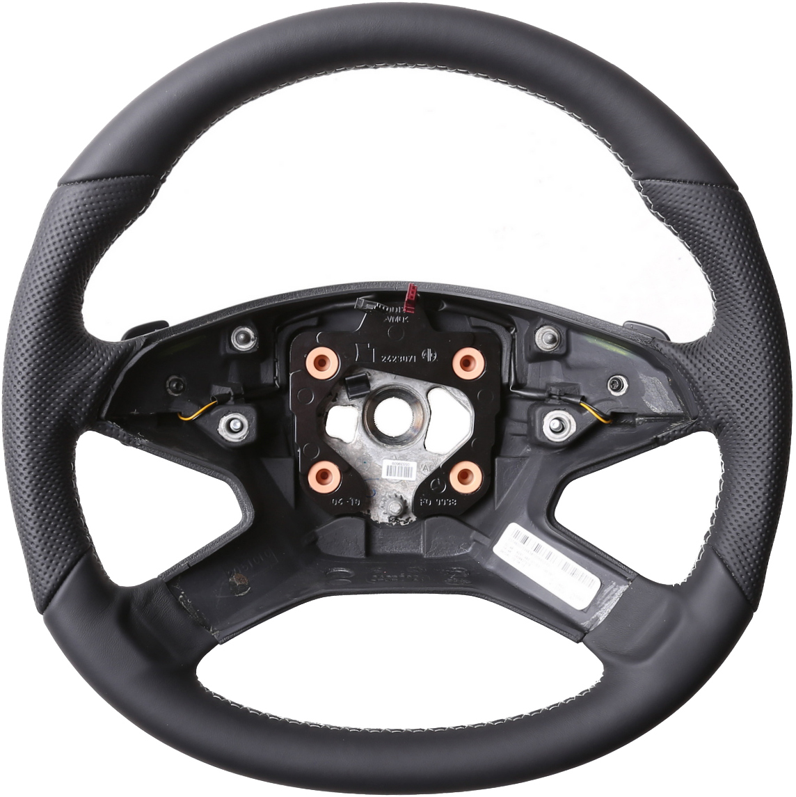 Mercedes Lenkrad W164 ML W212 S212 E Klasse AMG Abgeflacht Kombibezug Naht silber