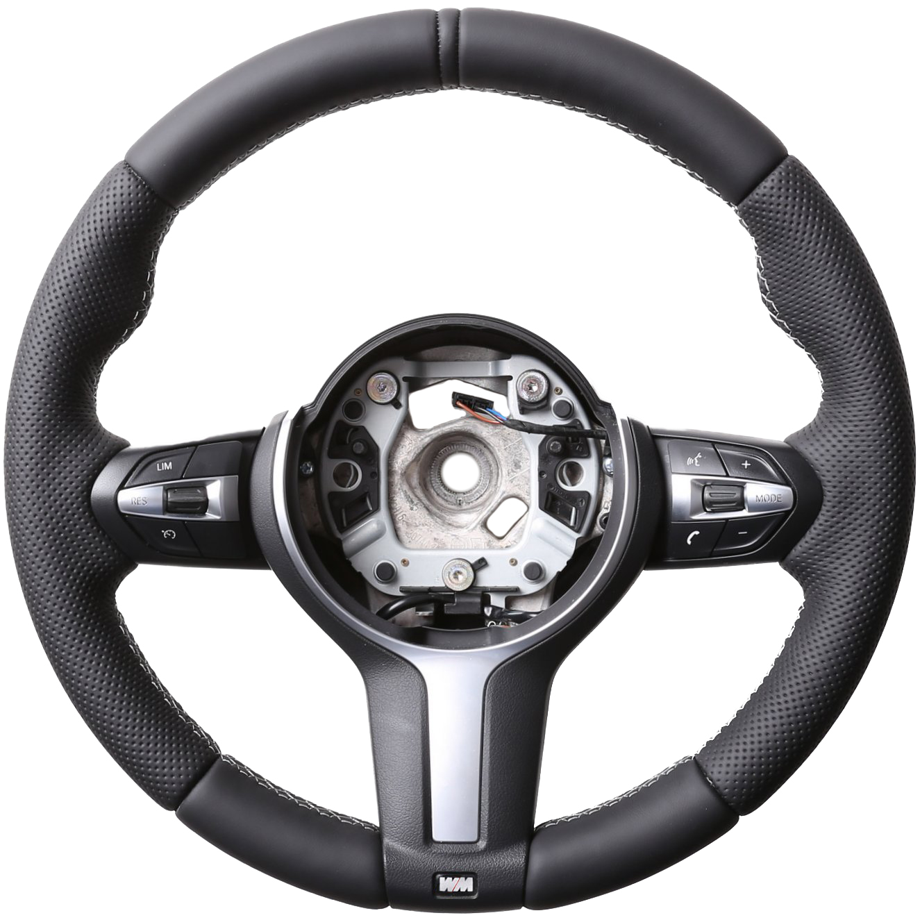 BMW Lenkrad F15 F20 F21 F22 F30 F34 GT F32 F33 F36 Kombibezug 12 Uhr Markierung schwarz Naht silber