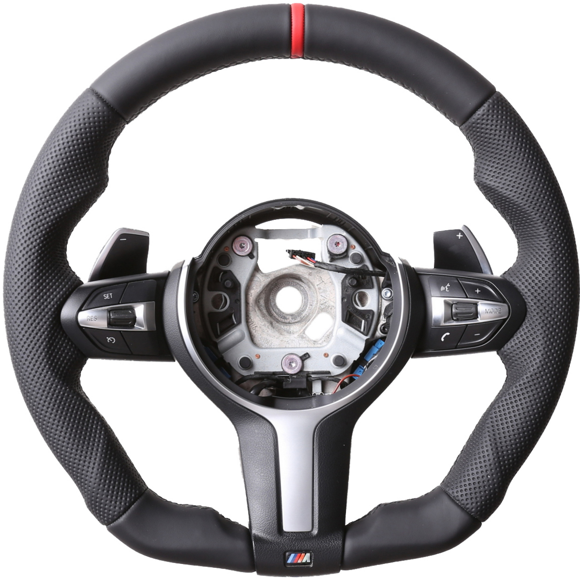 BMW Lenkrad  F01 F02 F07 F10 F11 F12 F13 Abgeflacht Kombibezug 12Uhr Markierung rot Naht schwarz