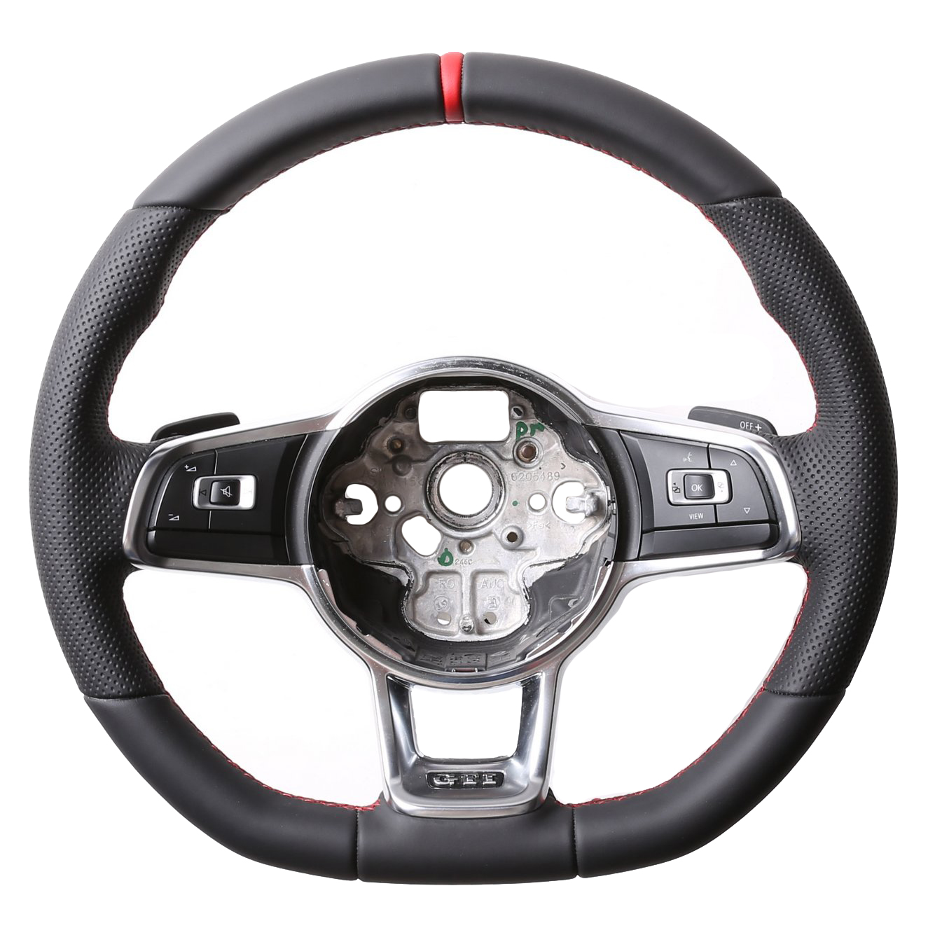 VW Lenkrad Golf 7 GTI Polo GTI GTD Polo Arteon T-Roc Tiguan Kombibezug 12 Uhr Markierung Naht rot